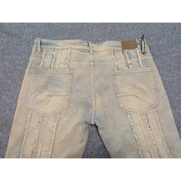 KDNK Men's Jeans Straight Leg Beige Blue Distressed Size 38 NWOT - Picture 13 of 13